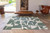 9' X 13' Gray And Green Geometric Washable Area Rug