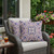 Set of Two Purple And Blue Botanical Indoor Outdoor Throw Pillow