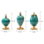  Ceramic Oval Flower Vase with Gold Metal Base