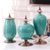  Ceramic Oval Flower Vase with Gold Metal Base
