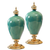  Ceramic Oval Flower Vase with Gold Metal Base