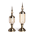 Clear Glass Flower Vase with Lid and Transparent Filler Vase Bronze