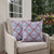 Set of Two Gray Blue And Pink Floral Indoor Outdoor Throw Pillow