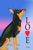Miniature Pincsher  Black/Tan Cropped- Tomoyo Pitcher Love  Garden Flag 