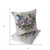 Set of Two Beige Purple Brown And Green Bird Indoor Outdoor Throw Pillow