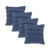 Set of Four 20" Dark Blue Striped Cotton Throw Pillows