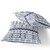 Set of Two Navy Blue Teal Blue And White Floral Indoor Outdoor Throw Pillow