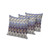 Set of Three Purple Geometric Indoor Outdoor Throw Pillow