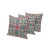 Set of Three Green Gray And Pink Floral Indoor Outdoor Throw Pillow