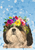 Shih Tzu - Hippie Hound Studios Summer Crown  House and Garden Flags