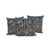 Set of Three Dark Green Blue Gray And Pink Peacock Indoor Outdoor Throw Pillow