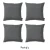 Farmhouse Square and Lumbar Solid Color Throw Pillow Covers Set