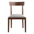 Set of Two Gray and Brown Upholstered Fabric Open Back Dining Side Chairs