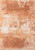 5' Orange And White Abstract Washable Round Rug With UV Protection