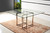 59" Clear And Gold Square Glass And Metal Trestle Base Dining Table