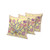 Set of Three Yellow Peach And Pink Peacock Indoor Outdoor Throw Pillow