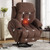 39" Brown Faux Leather Heated Massage Lift Assist Power Lift Assist Zero Gravity Recliner With USB