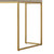 45" Cream and Gold Wood and Stainless Steel Writing Desk With Two Drawers