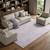9' X 12' Lavender And Ivory Abstract Washable Area Rug With UV Protection