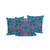 Set of Three Dark Blue Pink And Green Paisley Indoor Outdoor Throw Pillow