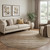 8' Brown Ivory And Beige Striped Washable Round Rug With UV Protection