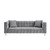 88" Gray Velvet Wood Sofa With Toss Pillows