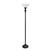 71" Bronze Metal Floor Lamp With White Glass Bowl Shade