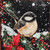 15" Red White And Green Wood Flowers Christmas Tabletop Sign