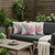 Set of Three Pink And White Peacock Indoor Outdoor Throw Pillow