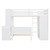 White Slat Solid Wood Twin Loft Bed with Desk and Shelves