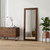 Brown Wood Freestanding Ornate Framed Accent Mirror
