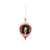 Set of Six Red White And Green Glass Hanging Figurine Ornaments