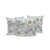 Set of Three Off White Orange Blue And Green Peacock Indoor Outdoor Throw Pillow