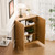 31" Natural Wood Corner Accent Cabinet