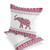 Set of Two Red And Off White Elephant Paisley Indoor Outdoor Throw Pillow