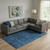 9' X 12' Blue Striped Hand Woven Area Rug