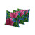 Set of Three Pink And Blue Floral Indoor Outdoor Throw Pillow
