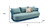73" Green Metal Patio Sofa with Toss Pillows