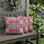 Set of Three Red And Yellow Abstract Indoor Outdoor Throw Pillow