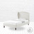 Cream Linen Upholstered Twin Bed Frame With Nailhead Trim