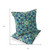 Set of Two Aqua And Indigo Floral Indoor Outdoor Throw Pillow