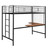 Black Slat Metal Twin Loft Bed with Desk