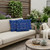 Set of Three Navy Blue And Blue Botanical Indoor Outdoor Throw Pillow
