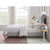 Gray Tufted Linen Upholstered Queen Bed Frame With Nailhead Trim