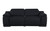 Three Piece Black Genuine Leather Six Person Seating Set
