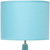 18" Blue Round Table Lamp With Drum Shade