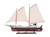 31" Black and White Solid Wood Hand Painted Model Boat Tabletop Sculpture