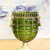 Colo European Glass Jar Flower Vase Solid Base with Metal Handle