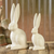 11" White Ceramic Rabbit Tabletop Sculpture