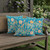 Set of Three Blue Gold Orange And Gray Peacock Indoor Outdoor Throw Pillow